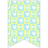 イースタークールチェッカーボードパターンルースター卵 バンティングフラッグ (第2の旗)