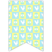 イースタークールチェッカーボードパターンルースター卵 バンティングフラッグ (第3の旗)