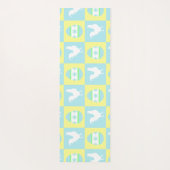 イースタークールチェッカーボードパターンルースター卵 ヨガマット (裏面)