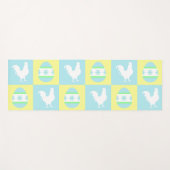 イースタークールチェッカーボードパターンルースター卵 ヨガマット (正面(横))