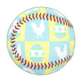 イースタークールチェッカーボードパターンルースター卵 野球ボール (正面左)