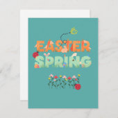 イースタークールデザイン、おもしろいイースターデザイン シーズンカード (正面/裏面)