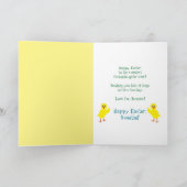 イースターグランドドーターイエローシック復活祭バスケット シーズンカード (内部)