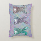 イースターグリッターパステルグラムバンニーズオンプレイド アクセントクッション (正面(垂直))