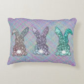 イースターグリッターパステルグラムバンニーズオンプレイド アクセントクッション (裏面)