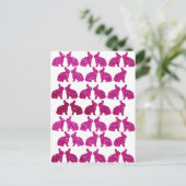 イースターグリッターピンクバンニーズバニー ポストカード (スタンド正面)