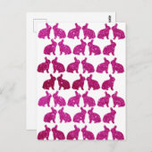 イースターグリッターピンクバンニーズバニー ポストカード (正面/裏面)