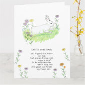 イースターグリーツバニーオールド子供部屋ライムアート カード (黄色い花)