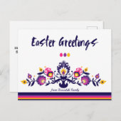 イースターグリーツフォーカルカスタム文字 ポストカード (正面/裏面)