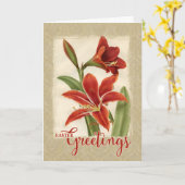 イースターグリーツリリーヴィンテージ再生 カード (黄色い花)