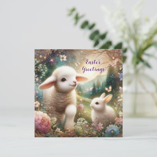 イースターグリーティングアールヌーボーラムバニーウッドランド シーズンカード (スタンド正面)