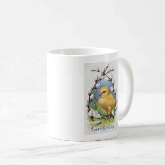 イースターグリーティングイエローシック コーヒーマグカップ (正面右)