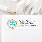 イースターグリーティングエッグリース差出人住所ラベル ラベル (インサイチュ)