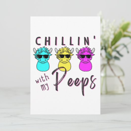 イースターグリーティングカードのぞき牛イースター牛のぞき シーズンカード (スタンド正面)