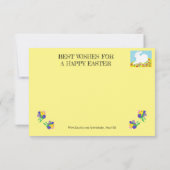 イースターグリーティングカードバニーラビット&リリー サンキューカード (裏面)