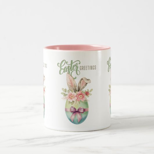 イースターグリーティングコーヒーマグ ツートーンマグカップ (中央)