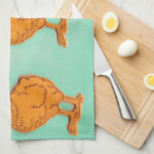 イースターグリーティングシックグリーン キッチンタオル (四つ折り)