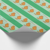 イースターグリーティングシックグリーン ラッピングペーパー (角)
