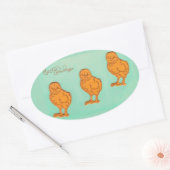 イースターグリーティングシックグリーン 楕円形シール (封筒)