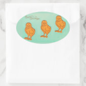 イースターグリーティングシックグリーン 楕円形シール (バッグ)