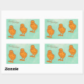 イースターグリーティングシックグリーン 長方形シール (シート)