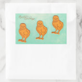 イースターグリーティングシックグリーン 長方形シール (バッグ)