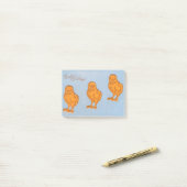 イースターグリーティングシックズブルー ポストイット (デスク上)