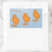 イースターグリーティングシックズブルー 長方形シール (バッグ)