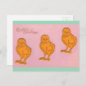 イースターグリーティングシックピンク シーズンポストカード (正面/裏面)