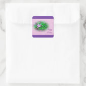 イースターグリーティングデプットフォードピンクワイルドフラワー スクエアシール (バッグ)