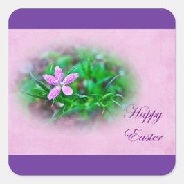 イースターグリーティングデプットフォードピンクワイルドフラワー スクエアシール