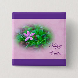 イースターグリーティングデプットフォードピンクワイルドフラワー 缶バッジ