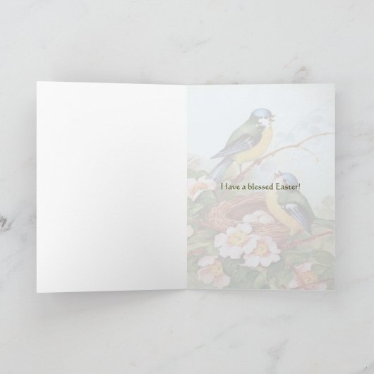 イースターグリーティングブルーバードヴィンテージ再生 シーズンカード (内部)