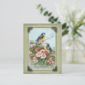 イースターグリーティングブルーバードヴィンテージ再生 シーズンポストカード (スタンド正面)