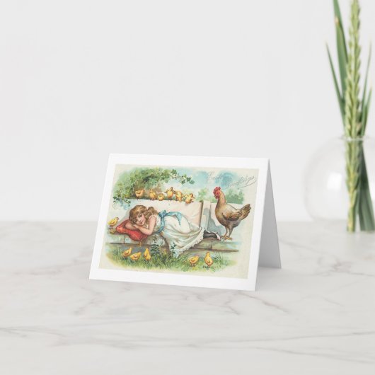 イースターグリーティングヘンチックス&ガールヴィンテージ シーズンカード (正面)