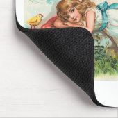 イースターグリーティングヘンチックス&ガールヴィンテージ マウスパッド (コーナー)