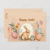 イースターグリーティングポストパステルtangerine色 ポストカード (正面/裏面)