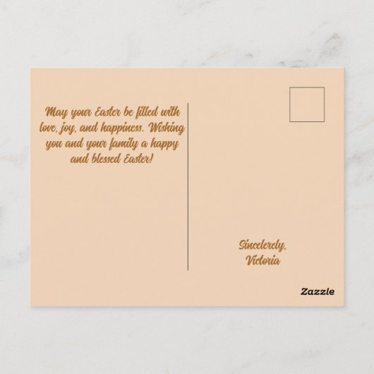 イースターグリーティングポストパステルtangerine色 ポストカード (裏面)