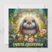 イースターグリーティングロプエイドバニーフラワー シーズンカード (正面)