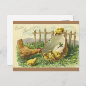イースターグリーティングヴィンテージはがき雛 ポストカード (正面/裏面)