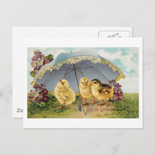 イースターグリーティングヴィンテージアート ポストカード (正面/裏面)