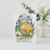 イースターグリーティングヴィンテージイエローシック シーズンポストカード (スタンド正面)