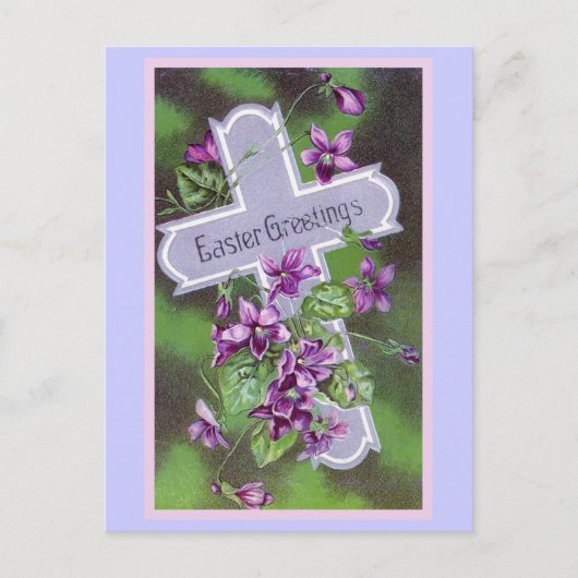 イースターグリーティングヴィンテージイラストレーション シーズンポストカード (正面)