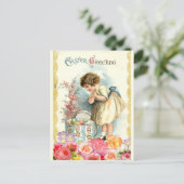 'イースターグリーティング'ヴィンテージイースターデザイン ポストカード (スタンド正面)