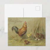 イースターグリーティングヴィンテージシックズキャットカスタム文字 シーズンポストカード (正面/裏面)