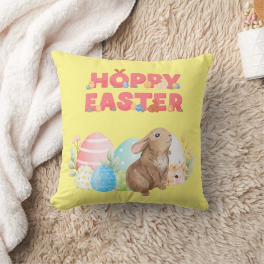 イースターグループエッグホッピー復活祭 クッション (ブランケット)