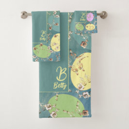 イースターグ淡い色のレーパステルエッグ&バラタオル バスタオルセット