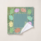 イースターグ淡い色のレーパステルエッグ&バラタオル バスタオルセット (ウォッシュタオル)