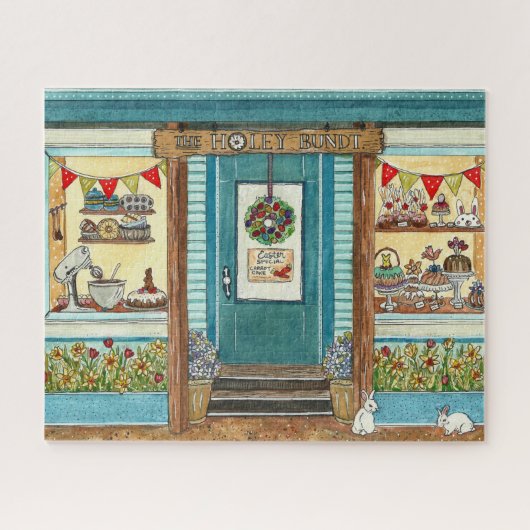 イースターケーキショップウォーターカラージグソーパズル ジグソーパズル (横)