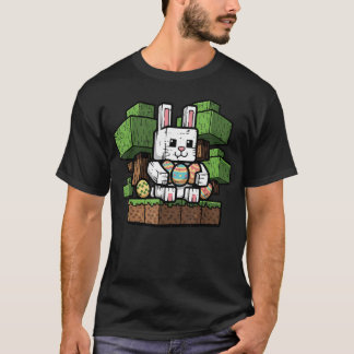イースターゲーマーバニーピクセルラビットゲーミングボーイズユース Tシャツ